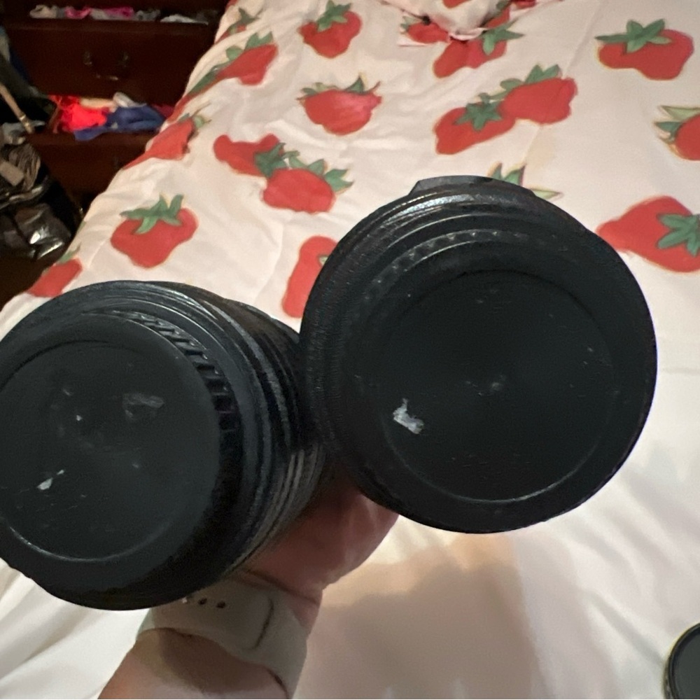 Black Camera Lense Tumblers with Lids, set of 2 - Picture 8 of 9